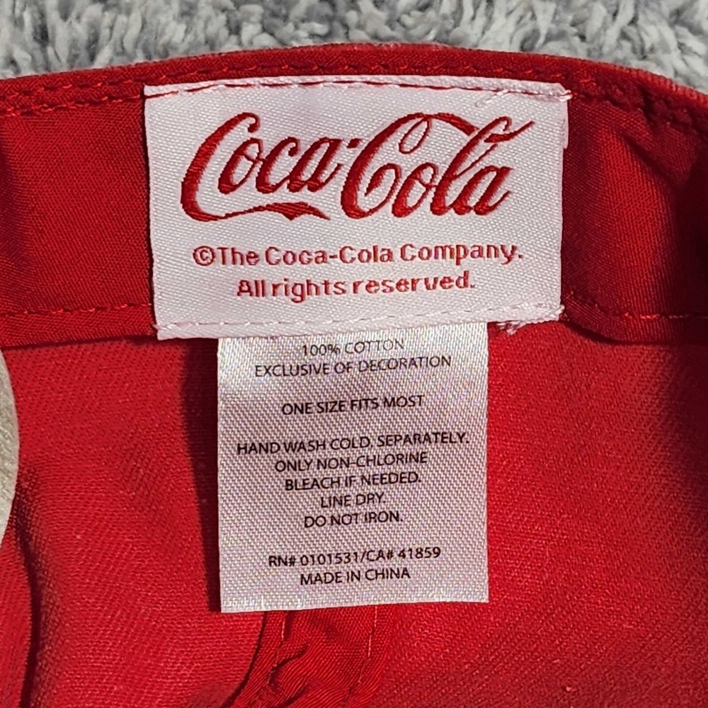 Coca Cola Classic Script Logo Red Snapback Rope Cap Hat Coke Adjustable NWT - Picture 9 of 10